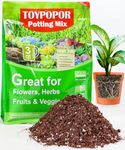TOYPOPOR Potting Soil for All Indoor Houseplants, (3qt) Contains Perlite, Peat Moss, Coco Coir and Rice Charcoal, Well Draining Potting Mix Light, Aerated Texture for Healthy Plant Roots, Fast Growth