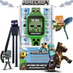 Minecraft Kids Smartwatch - Interactive LED Screen Watch with 10 Custom Watch Faces, Games, Camera, Alarm, Step Tracker & More - Fun Tech Gift for Boys and Girls - Fits Wrists 5.5'' to 8.5''