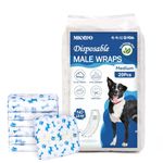 MICOOYO Disposable Dog Nappies Male, Dog Diapers for Male Pet Doggy Puppy, Super Absorbent Male Dog Wraps with Wetness Indicator (M, 20pack)