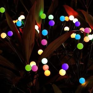 GIGALUMI GL-303WW 8 LED Solar Firefly Lights BIS Approved Water Resistant Starburst Swaying Decorative Lamp with Battery and Panel for Lawn Pathway Decoration (Pack of 1, Illusory Color)