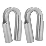 Alomejor Rope Thimble Stainless Steel Tube Thimble for 6mm 7mm 8mm 10mm 12mm 15mm 18mm 20mm 22mm 24mm Rope(7mm-2pcs)