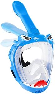 Zipoute Snorkel Full Face Snorkel Mask for Kids, Kids Snorkeling Set 180 Degree Panoramic View, Safe Anti-Leak Anti-Fog, Foldable Dry Top Snorkeling Gear for Kids Adult