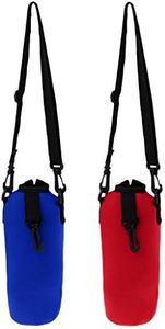 2pcs Water Bottle Holder Insulated Water Bottle Carrier/Bag/Pouch/Case/Cover/Sleeve with Shoulder Strap Zipper Buckle