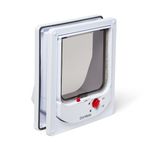 Cat Mate 4-Way-Locking Electromagnetic Cat Flap (254) - Exclusive Entry Collar Magnet Operated, for Small to Average-Sized Cats, for UPVC, Wood and Wall, White