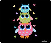 3 Owls With Hearts Thick Mouse Pad