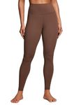 CRZ YOGA Women's Brushed Naked Feeling Workout Leggings 28'' - High Waisted Tummy Control Athletic Running Yoga Pants Coffee Brown Medium