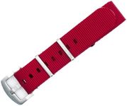 BluShark - Original Collection Military-Style Waterproof Watch Strap, Fits All Timepiece Brands, Durable Nylon Wristwatch Accessories with Stainless Steel Buckle, Crimson Red, 18mm