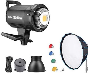 Godox SL-60W + Softbox Kit, 5600K Studio Continuous LED Video Light Lamp with Bowens Mount for Video Recording, Wedding, Outdoor Shooting