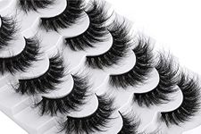 ALICROWN False Eyelashes 7 Pairs Fake Mink Eyelashes Natural Look Reusable 8D Fluffy Cat Eye Lashes Cruelty Free Synthetic Fiber 100% Handmade Lightweight Lashes Easy to Apply