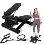 Chiidou Mini Stepper Exercise Machine, Stair Steppers with Resistance Bands, Digital Monitor, Non-Slip Pedal, Portable Step Machine Exerciser for Home Workout Fitness Equipment