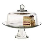 Anchor Hocking Presence Cake Plate w/Dome, 2 Piece Stand & Dome