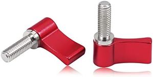 SPEEDWOX 2 Pcs M6 17mm Screw with Handle Thumb Screw Male Threading Rotating Knob Adjustable Thumb Lever Screw Rotating Knob Adjustable Thumb Lever Screw Rotating Knob with Single Wing(Red)