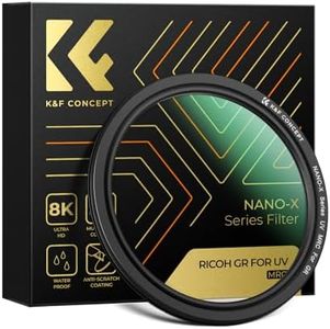 K&F Concept UV Protective Filter for Ricoh GR IIIx GR IIIx HDF GR3X HDF GR III GR III HDF GR3 HDF & GR II GR2, 28 Layers Mulit-Coated Ultra Slim UV Filter with Filter Case