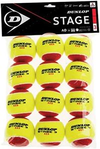 Dunlop Sports Stage 3 Transition Tennis Ball, 12-Ball Pack, Red/Yellow