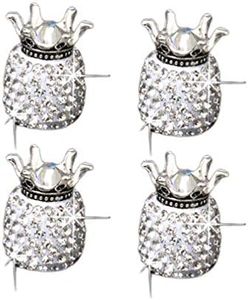 BESPORTBLE 4 Pcs Car Gadgets Car Decor Pineapple Decor Automotive Pink Car Accessories Pink Decor Motorcycle Decor Motorcycle Accessories Crown Shape Car Tires Cover Refit White Diamond