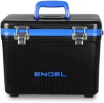 ENGEL UC13 13qt Leak-Proof, Air Tight, Drybox Cooler and Small Hard Shell Lunchbox for Men and Women in Black with Blue Interior