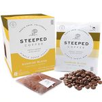 Steeped Coffee Tea Bags - Single Serve Pouches - Eco-Friendly, Hand Roasted Freshly Ground Coffee - Instant Brew, Just Add Water - Travel Size - Sunrise Blend Light Roast (Pack of 8)