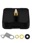 WinTaim 12888 Super Silent Sweep Clock Mechanism Movement, Quartz Wall Clock Motor Replacement Parts, 5/32 Inch Maximum Dial Thickness, Total Shaft Length: 9/16 inch, (WT-12888 Series, No Hands)