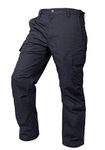 LA Police Gear Men's Core Cargo Lightweight Tactical Pants, Durable Ripstop Cargo Pants for Men, Stretch Waistband CCW Pants, Navy, 32W x 30L