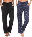 Ekouaer Womens 2 Pack Lounge Pants Comfy Pajama Pants Plaid Pajama Bottoms with Pockets Drawstring Pj Bottoms Pants