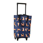 Falytemow Foldable Shopping Cart with Wheels Oxford Fabric Trolley Bag Collapsible Reusable Tote Bags Grocery Cart (FOX)