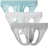 Baoneite Men's Sports Jockstrap Thong U-Pouch Support for Gym & Running Breathable Mesh G-String Underwear (M, Color Set B)