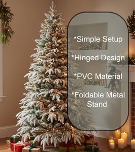 8ft Lapland Fir Flocked Christmas Tree – Snowy Artificial Holiday Decor