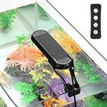 Tigerlily Enterprises 6W LED Aquarium Clip on Light + Remote. USB Full Spectrum RGB Fish Tank Clip Lamp. 14 Lighting Modes & Brightness Adjustment for Freshwater, Planted & Saltwater Tanks up to 20L.