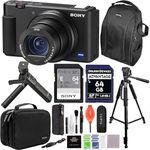 Sony ZV-1 Digital Camera Bundle with ACCVC1 Vlogger Accessory Kit, Camera Backpack, Tripod, Handy Case + More | Sony ZV1 Point & Shoot Camera for Content Creators, Vlogging and YouTube