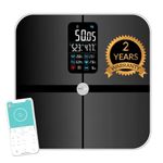 Eagle Smart Bluetooth Weighing Scale with 200kg Capacity, BMI Digital Weight Machine with Large LCD Display & 13 Body Composition Monitor Sync with Mobile App, 2YR Warranty (Charcoal Black)