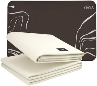 GAYA Foot Mat & Queen Grounding Sheet Bundle – for Full-Body Grounding Day & Night – 95% Organic Cotton, Silver Fiber, Includes Cords, Giftable Set
