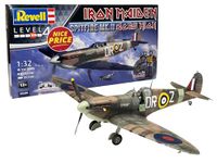 Revell Gift Set 05688 Spitfire Mk.II "Aces High" Iron Maiden & Eddie Figures 1:32 Scale Unbuilt Plastic Model Kits with Contacta Professional Glue, Paintbrush & Selected Aqua Color Paints