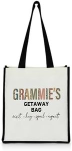 Grammie Gifts Grandma Gifts Grandmother Gifts Best Grandma Gifts Grammie Medium Canvas Tote Bag Beach Bag Reusable Grocery Shopping Bags Mothers Day Retirement Birthday Thank You Gifts for Nana Nanna