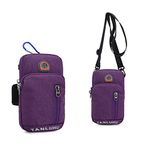 Men Women Workout Cellphone Wasit Purse Small Crossbody Bags Belt Loop Holster Pouch for Samsung Galaxy S20 / S20+ 5G / S20 Ultra / LG V60 ThinQ / Stylo 5X / Neon Plus / Motorola Moto G Power(Purple)