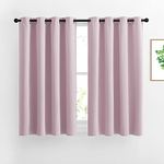 NICETOWN Blackout Curtains for Preteen Girls - Solid Heavy-Duty Thermal Insulated Lightproof Curtain Panels (52 by 45-Inch,Baby Pink,Set of 2)