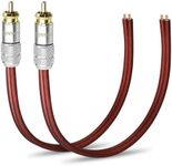 UCINNOVATE 2 Pack RCA to Speaker Wire Connector, 1FT 14AWG Oxygen-Free Copper Speaker Wire RCA Audio Male Plug Jack Connector Adapter to Bare Wire Repair Cable for Amplifier, Receiver, Speakers, Video