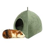 Guinea Pig House,Guinea Pig Bed,Guinea Pig Bed Tent,Pet Bed,Hamster House,House Warming,Small Bed,2-in-1 Comfortable Triangle Bed,for Hamster Pets Small Animals (Dark Green)