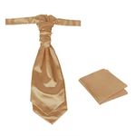 Dan Smith Solid Men Long-Pre-Tied Ascot Scarf Long-Pretied Cravat Tie Adjustable Tall-Plus-Size, Sandy Brown-c.c.aq.o.020, Extra Long Cravat Tie Hanky