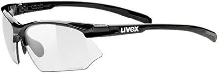 uvex Sportstyle 802 V - Sports Sunglasses for Men and Women - Self-Tinting Lenses - Anti-Fog Technology - Black/Smoke - One Size