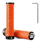 ROCKBROS Bike Handlebar Grips Double Lock-on Bicycle Handle Bar Grips Non-Slip Rubber Hand Grip for Road Urban Foldable Bike MTB BMX Scooter Orange