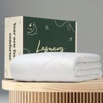 Lasuens Cooling Comforter, Made from 100% Viscose Made from Bamboo, Organic Fluffy and Soft Down Alternative Duvet Insert (Queen/All Season)