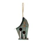 Alpine Corporation 31 cm Tall Outdoor Hanging Wooden Birdhouse, Turquoise