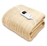 Dreamcatcher Cream Heated Throw Electric Blanket, 160 x 120cm Heated Blanket Machine Washable Soft Micro Fleece Electric Throw Overblanket with 9HR Timer and 9x Control Heat Settings