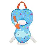 EHIOR Swim Vest Life Jacket Quick-Dry Around The Neck Pool Swimming Float with Buoyancy Pillow for 3kg - 14 kg (7-30 lbs) Baby and Toddler - Cute Whale Baby