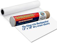 Backpacker Cling-rite Rolls Clingers Dry Erase Portable Whiteboard, 45' ft roll, Sheet Size 12" x 18" Drawing and Planning, School, Arts and Crafts with 30 White Sheets