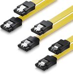 QIVYNSRY SATA Cable III 3 Pack SATA Cable III 6Gbps Straight HDD SDD Data Cable with Locking Latch 18 Inch Compatible for SATA HDD, SSD, CD Driver, CD Writer - Yellow