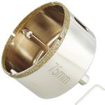 DaduoRi 3 Inch Diamond Hole Saw with Pilot Bit, 3" Diamond Tipped Tile Hole Saw with Guiding Drill Bit in The Center for Porcelain Tile, Ceramics, Marble and Granite