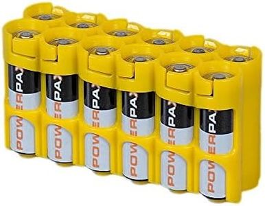 Powerpax 12 AA Battery Caddy - Caution Yellow