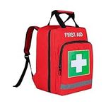 Jipemtra Red Emergency Bag First Aid Backpack Empty Medical First Aid Bag Treatment First Responder Trauma Bag for Hiking Outdoors Travel Camping Daycare Cycling (LB)