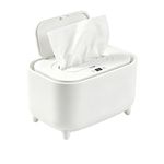 Baby Wipes Warmer, Top Fast Warming with Smart Adjustable Temperature & LED Screen, Sealed Flip Lid, USB Operated Portable Wipes Storage Heater for Home, Travel & Night Nursery Use, White